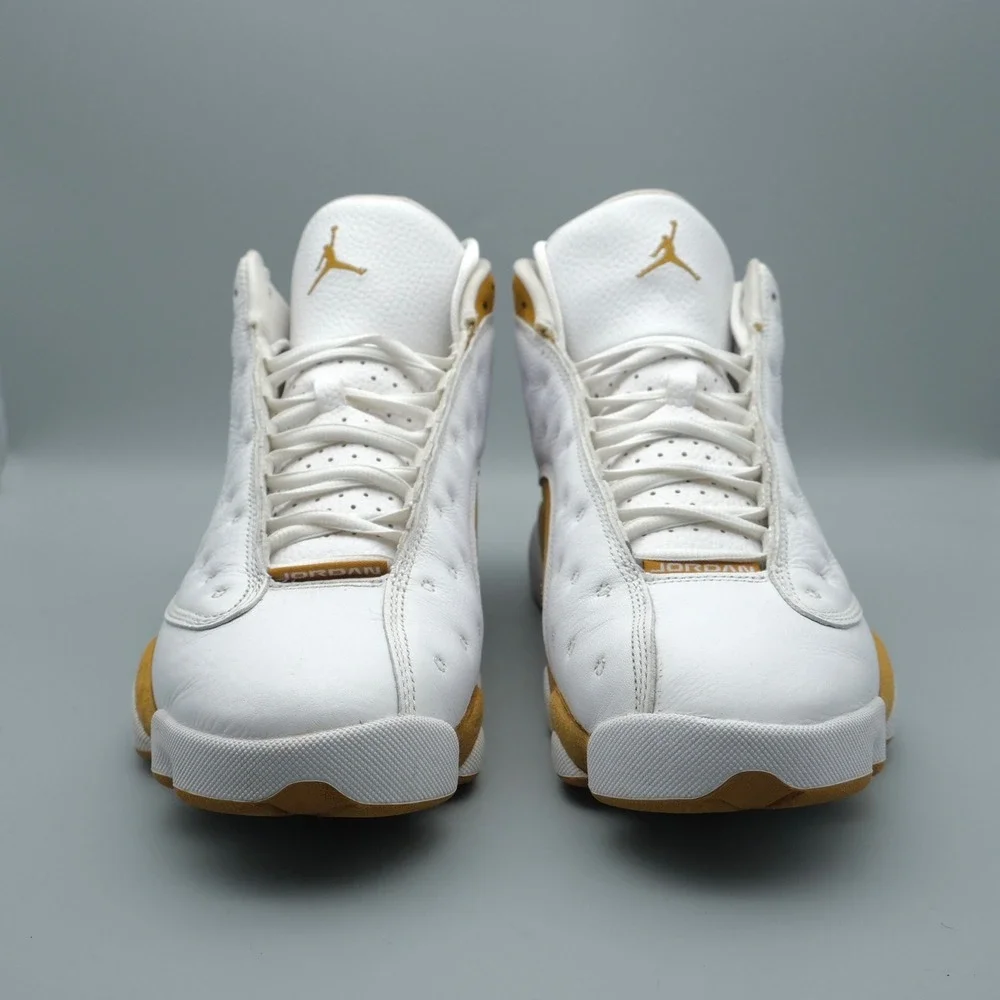 Nike Air Jordan 13 Retro Wheat White 10.5 414571-171 Leather Basketball Sneakers